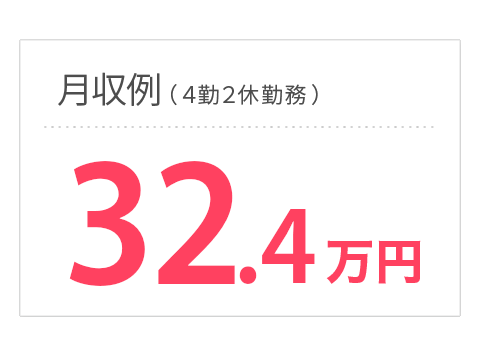 月収例 （４勤２休勤務）32.4万円