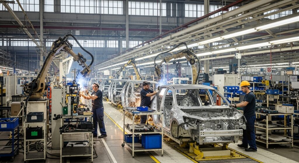 自動車工場の様子