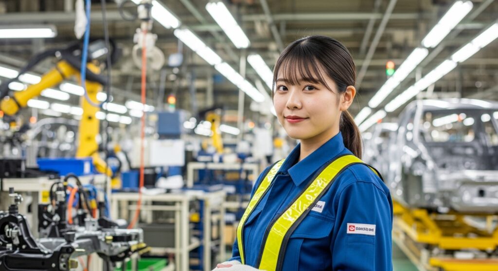 期間工として働く女性